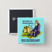 RUPUBLICANS KUNNEN STEMMEN VIERKANTE BUTTON 5,1 CM (Voorkant /achterkant)