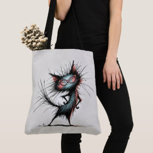 Rupue kat met rode bril tote bag