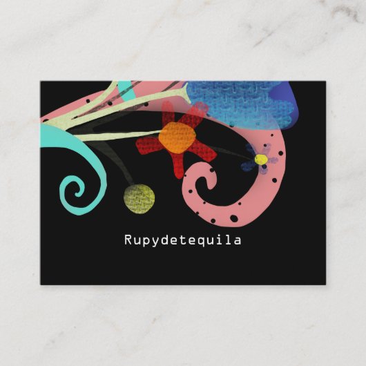 Rupydetequila Cute Flora Black Visitekaartje (Voorkant)
