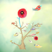 Rupydetequila vogels transparante decal kunst raam (Vel 3)