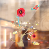 Rupydetequila vogels transparante decal kunst raam (Vel 2)