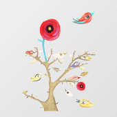 Rupydetequila vogels transparante decal kunst raam (Vel)