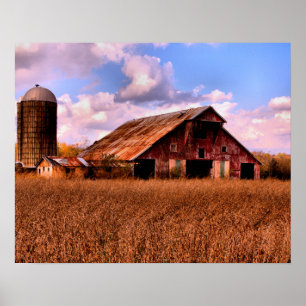 Rural America Barn Scene Poster