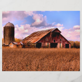 Rural America Barn Scene Scrapbook Paper