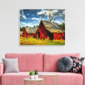Rural America Red Barn Canvas Afdruk (Insitu (Woonkamer))