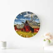 Rural America Red Barn Grote Klok (Huis)