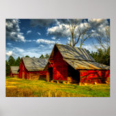 Rural America Red Barn Poster (Voorkant)