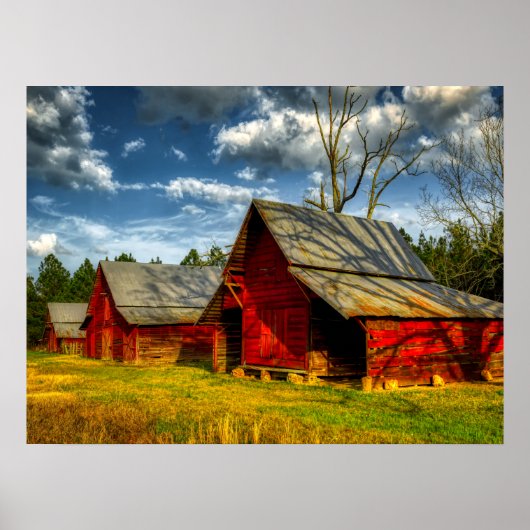 Rural America Red Barn Poster (Voorkant)