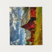 Rural America Red Barn Wandkleed (Voorkant)