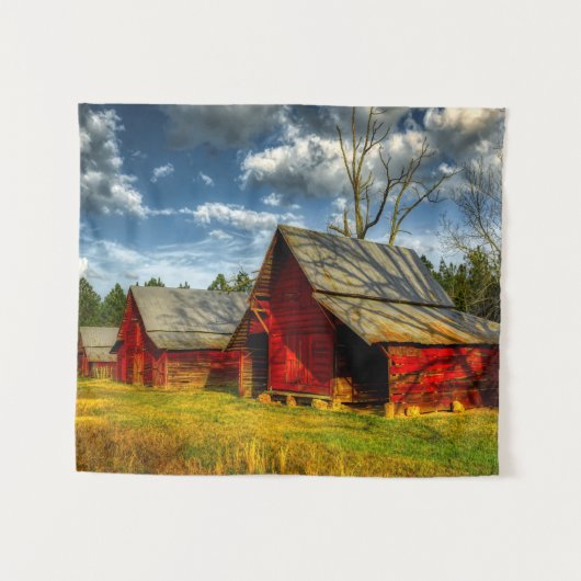 Rural America Red Barn Wandkleed (Voorkant (horizontaal))