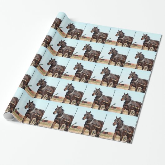 Rural Amish Horse and Buggy Cadeaupapier (Uitgerold)