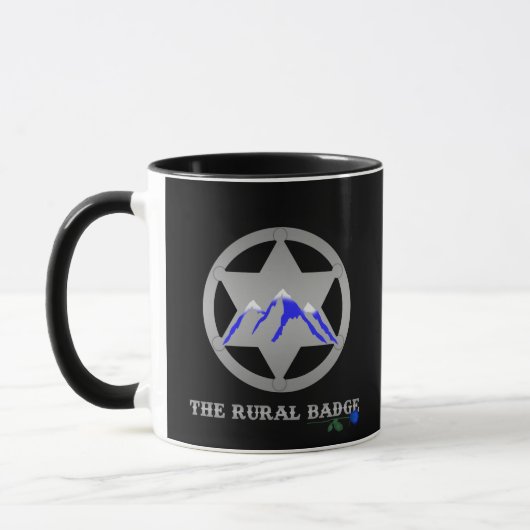 Rural Badge Mug Black Handle Mok (Links)