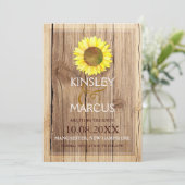 Rural Barn wood Sunflower Wedding Save the Date (Staand voorkant)