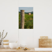 Rural Boerderij Fence Post en Hay Bales Poster (Keuken)