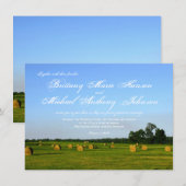 Rural Boerderij Hay Bales Country Wedding Invitati Kaart (Voorkant / Achterkant)