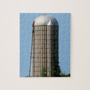 Rural Boerderij Silo in Blue Sky Legpuzzel