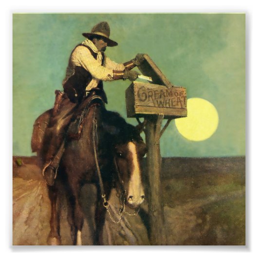 “Rural Delivery” Western Art by NC Wyeth Foto Afdruk (Voorkant)