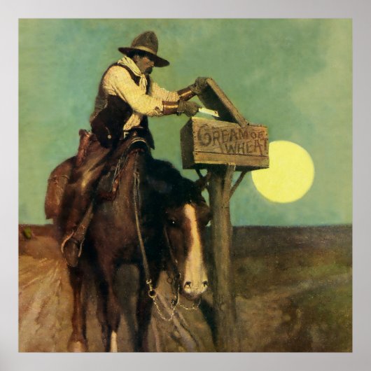 “Rural Delivery” Westerse kunst van NC Wyeth Poster (Voorkant)