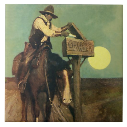 “Rural Delivery” Westerse kunst van NC Wyeth Tegeltje (Voorkant)