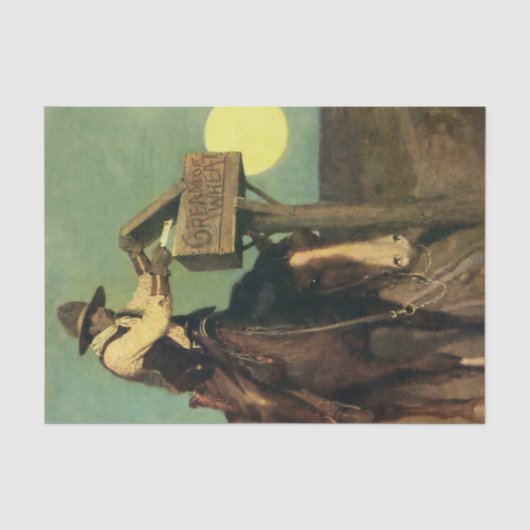 “Rural Delivery” Westerse kunst van NC Wyeth Tissuepapier (Voorkant)