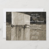 Rural Fence Post Country Wedding Rehearsal Dinner Kaart (Voorkant)