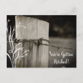 Rural Fence Post Ranch Wedding Save the Date Aankondigingskaart (Voorkant)