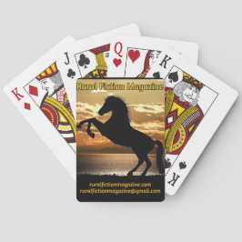 Rural Fiction Magazine paard met zonsondergang Pokerkaarten