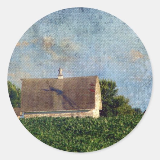 Rural Iowa Barn 4 Ronde Sticker (Voorkant)