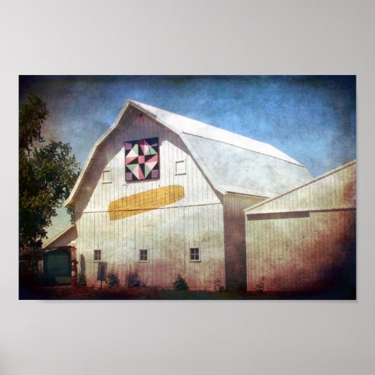 Rural Iowa Barn Corn en Quilt Poster (Voorkant)