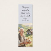 Rural landscape bookmark with motivating Bible Mini Visitekaartjes (Achterkant)