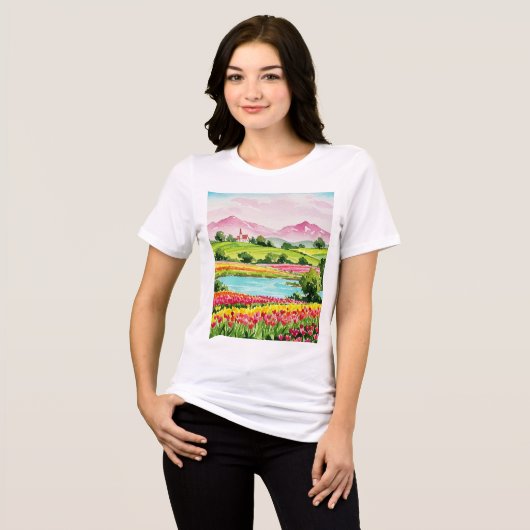Rural landscape Tri-Blend shirt (Voorkant volledig)