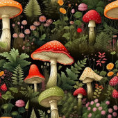 Rural Life Blanket Mushrooms in a Cozy Woodland Fleece Deken