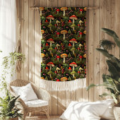 Rural Life Blanket Mushrooms in a Cozy Woodland Fleece Deken