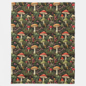 Rural Life Blanket Mushrooms in a Cozy Woodland Fleece Deken (Voorkant)