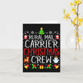 Rural Mail Carrier Christmas Crew Matching Xmas Ma Kaart (Gele Bloem)
