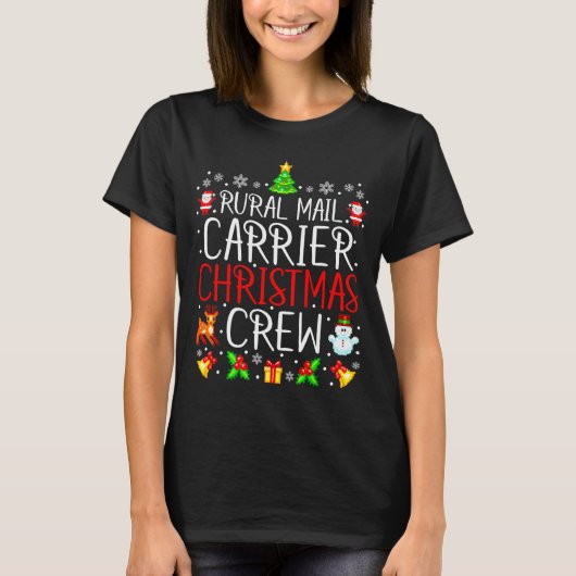Rural Mail Carrier Christmas Crew Matching Xmas Ma T-shirt (Voorkant)