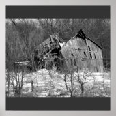 Rural Nebraska Barn B&W Poster (Voorkant)