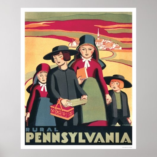 Rural Pennsylvania Amish 1939 WPA Poster (Voorkant)