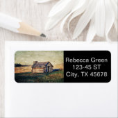 Rural prairie Primitive western country log Etiket (Insitu)