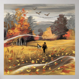 Rural Pursuit Pheasant Hunting Herfst Natuur Poster