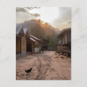 Rural Riverside Village on Mekong River, Laos Briefkaart