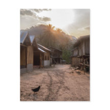 Rural Riverside Village on Mekong River, Laos