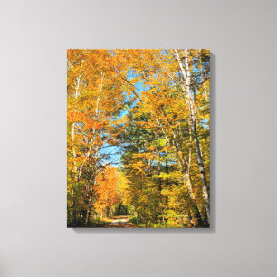 Rural Road Autumn Colors New Hampshire Canvas Afdruk