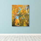Rural Road Autumn Colors New Hampshire Canvas Afdruk (Insitu (Houten vloer))
