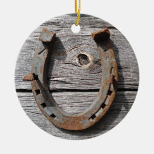 Rural Rusty Hoefijzer Hanging Xmas Pendant Keramisch Ornament