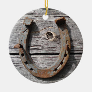 Rural Rusty Hoefijzer Hanging Xmas Pendant Keramisch Ornament
