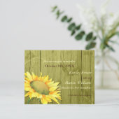Rural Sunflower Olive Green Wedding Save the Date (Staand voorkant)