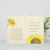 Rural Sunflower Wedding Ceremony Bi Fold Programs (Staand voorkant)