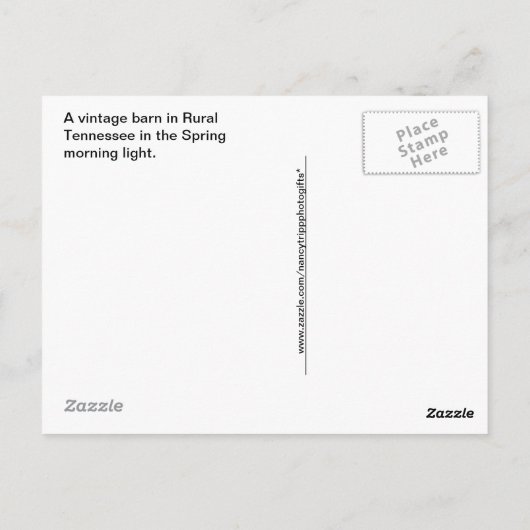 Rural Tennessee Spring Morning Light Briefkaart (Achterkant)