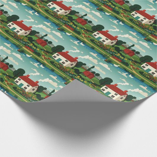 Rural town cadeaupapier (Hoek)